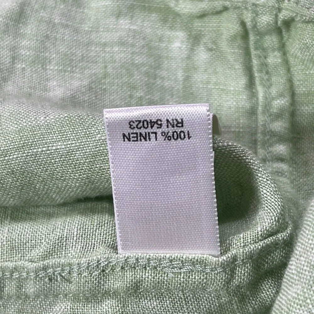Banana Republic Classic Linen Button Shirt Mens XL Green Long Sleeve